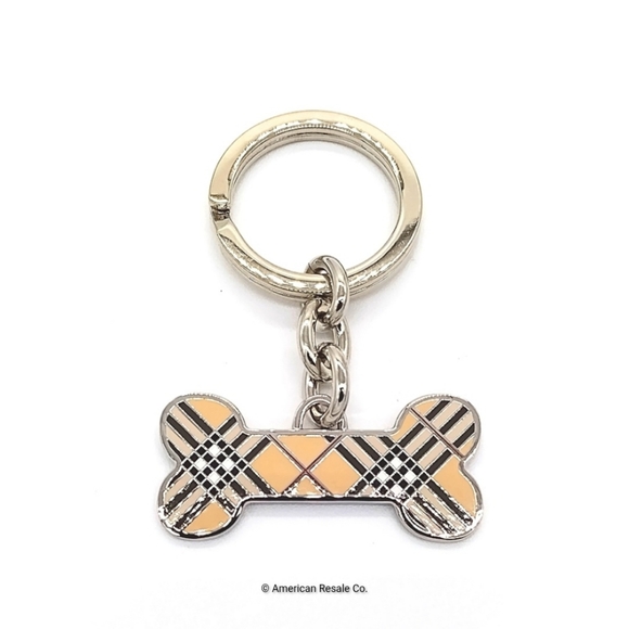 Burberry Accessories Vintage Burberry Nova Check Metal Dog Bone